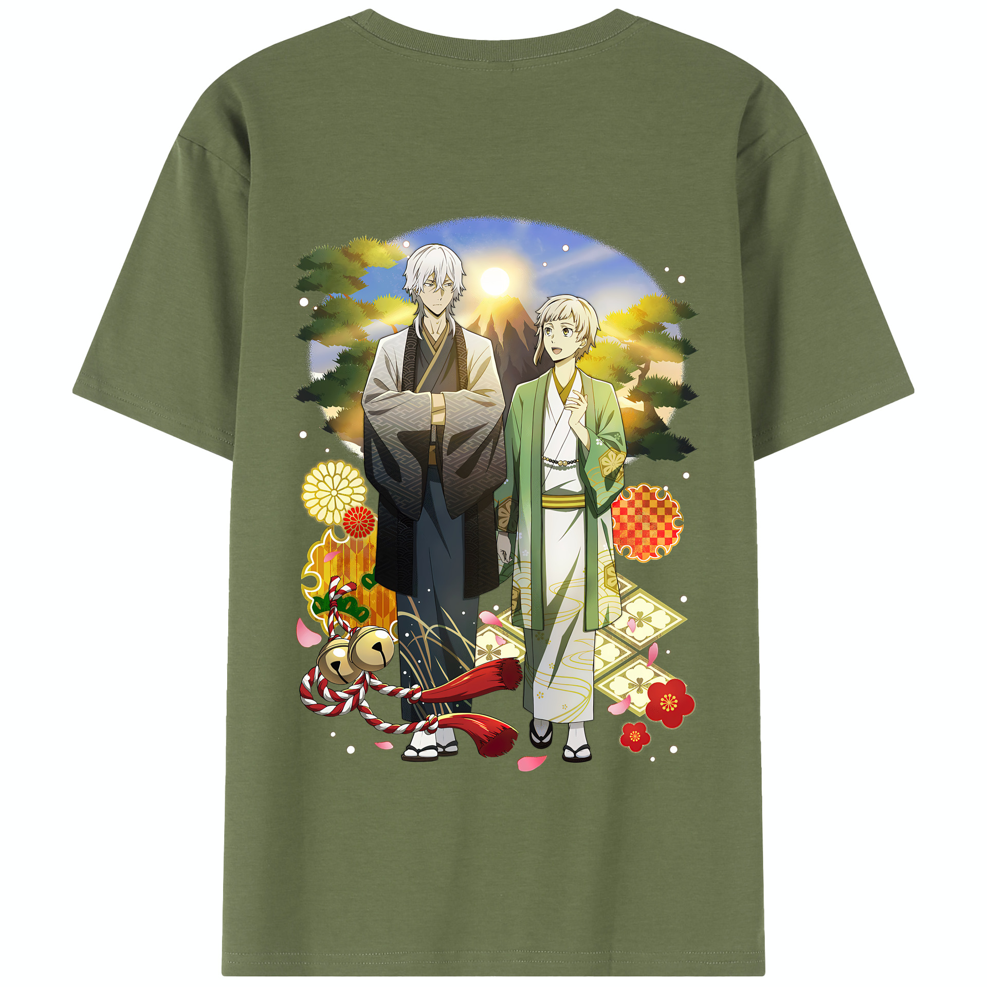 （画像用） 文豪ストレイドッグス Bungo Stray Dogs 綿100％半袖Tシャツ（背面プリント）